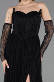 Long Black Dantelle Evening Dress ABU5887
