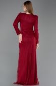 Burgundy Long Dantelle Evening Dress ABU5720