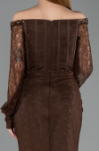 Long Brown Dantelle Mermaid Prom Dress ABU5890