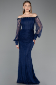 Long Navy Blue Dantelle Mermaid Prom Dress ABU5890