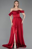 Long Burgundy Satin Evening Gown ABU5891