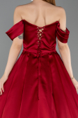 Long Burgundy Satin Evening Gown ABU5891