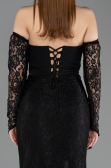 Long Black Dantelle Evening Dress ABU5892