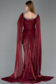 Long Burgundy Chiffon Evening Dress ABU5868