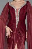 Long Burgundy Chiffon Evening Dress ABU5868