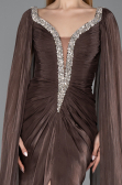 Long Brown Chiffon Evening Dress ABU5868