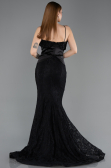 Long Black Laced Mermaid Evening Gown ABU5869