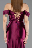 Cherry Colored Long Evening Dress ABU3611