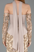 Long Beige Scaly Mermaid Prom Dress ABU5896
