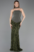 Long Olive Drab Scaly Mermaid Prom Dress ABU5896