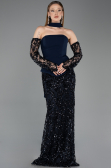 Long Navy Blue Scaly Mermaid Prom Dress ABU5896