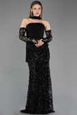Long Black Scaly Mermaid Prom Dress ABU5896