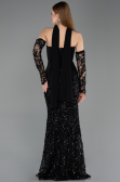 Long Black Scaly Mermaid Prom Dress ABU5896