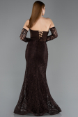 Long Brown Dantelle Evening Dress ABU5892