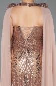 Long Copper Scaly Plus Size Evening Gown ABU5830