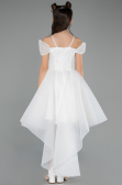 Front Short Back Long White Girl Dress ABO128