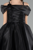 Front Short Back Long Black Girl Dress ABO128