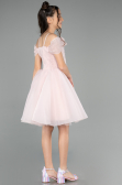 Short Powder Color Girl Dress ABK2566