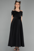 Long Black Satin Girl Dress ABU5910