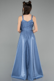 Long Indigo Satin Girl Dress ABU4831