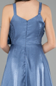 Long Indigo Satin Girl Dress ABU4831