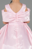 Long Pink Satin Kid Wedding Dress ABG172