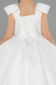 Long White Satin Kid Wedding Dress ABG177