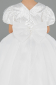 Long White Satin Kid Wedding Dress ABG174