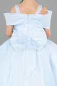 Long Light Blue Satin Kid Wedding Dress ABG175