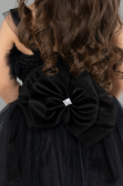 Front Short Back Long Black Girl Dress ABO129
