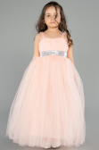 Salmon Long Girl Dress ABU3031