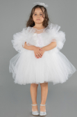 Short White Girl Dress ABK2572