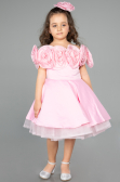 Short Pink Satin Girl Dress ABK2573