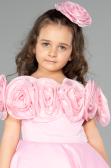 Short Pink Satin Girl Dress ABK2573