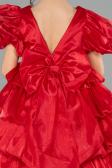 Front Short Back Long Red Satin Girl Dress ABO131
