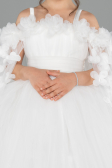 Long White Kid Wedding Dress ABG179