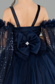 Long Navy Blue Kid Wedding Dress ABG179