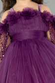 Long Purple Kid Wedding Dress ABG179