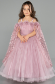 Long Powder Color Kid Wedding Dress ABG179