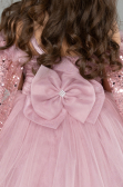 Long Powder Color Kid Wedding Dress ABG179