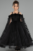 Long Black Kid Wedding Dress ABG179