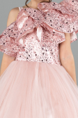 Long Powder Color Kid Wedding Dress ABG180
