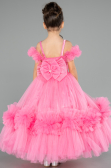 Long Pink Kid Wedding Dress ABG183