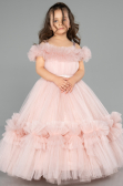 Long Powder Color Kid Wedding Dress ABG183