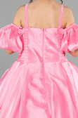 Long Pink Satin Kid Wedding Dress ABG185