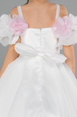 Long White Satin Kid Wedding Dress ABG182