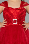 Front Short Back Long Red Girl Dress ABO105