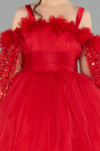 Long Red Kid Wedding Dress ABG179