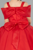 Long Red Satin Kid Wedding Dress ABG175