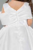 Long White Satin Kid Wedding Dress ABG172